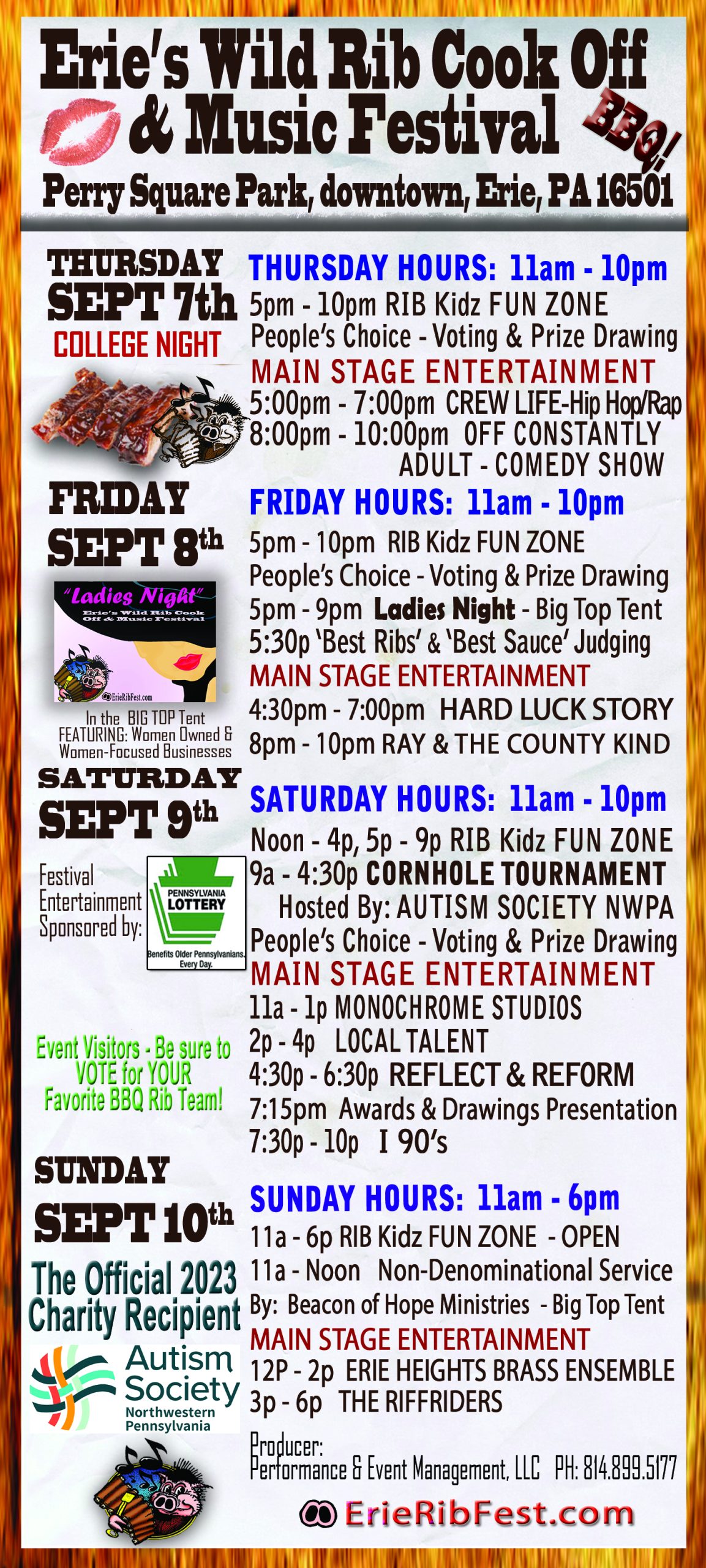 Entertainment Erie's Wild Rib Cook Off & Music Festival